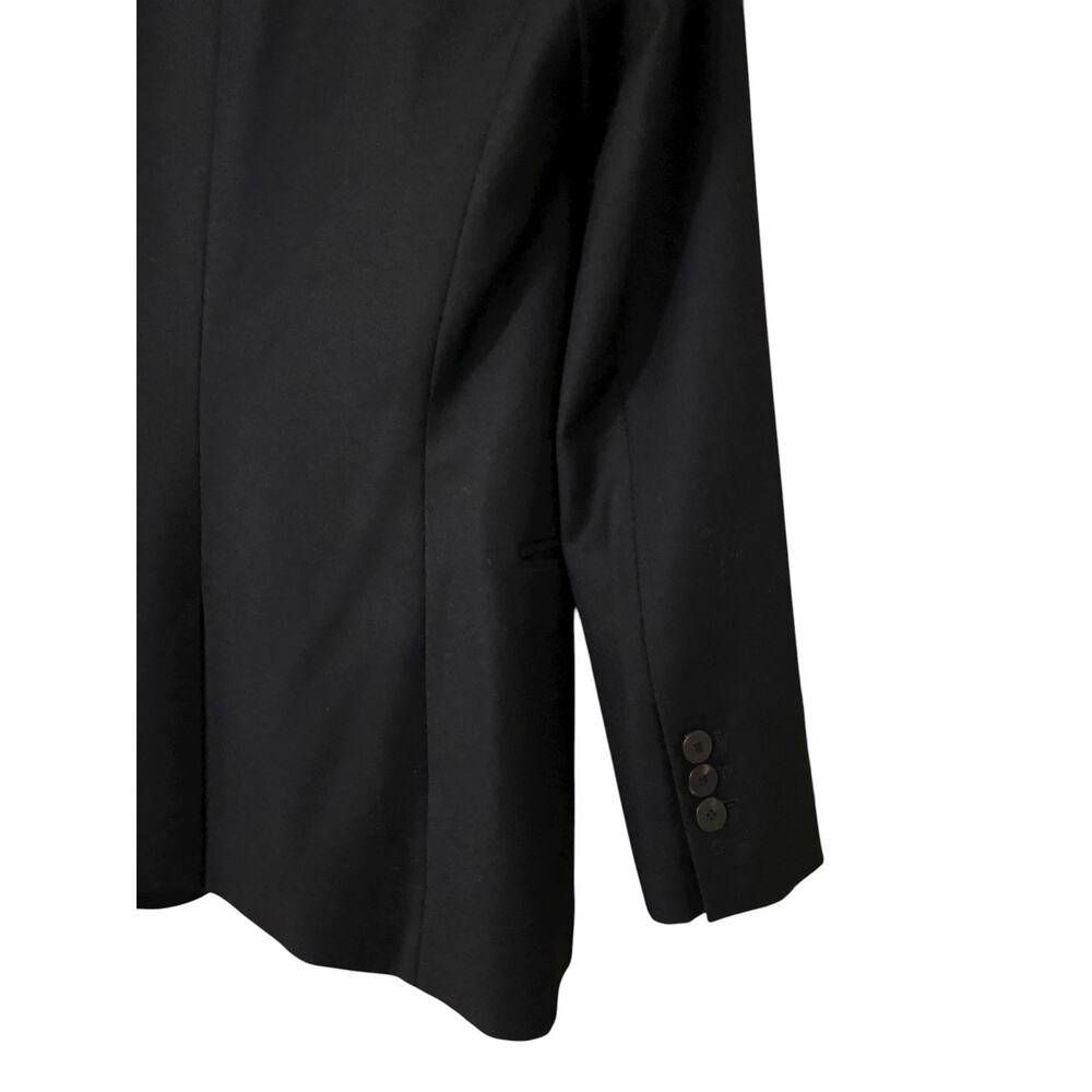 Theory Women Staple Blazer in Sleek Flannel US 2 Black 100% Virgin Wool Business - Picture 4 of 8